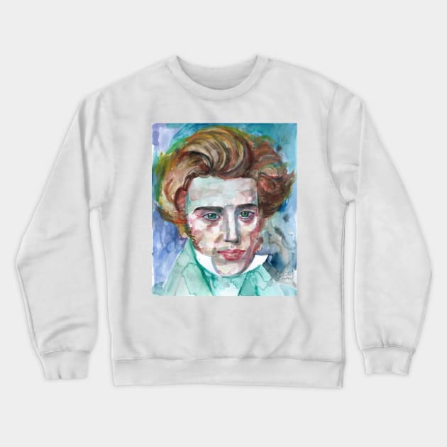 SOREN KIERKEGAARD watercolor portrait Crewneck Sweatshirt by lautir